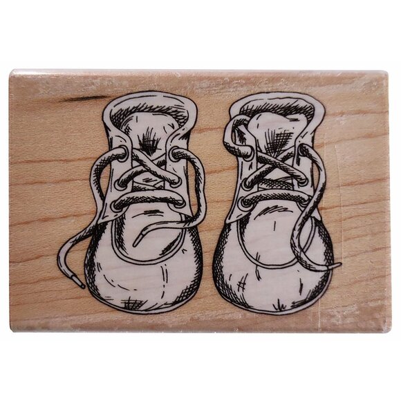 Baby Shoes Stampabilities Rubber Stamp - Picture 1 of 5
